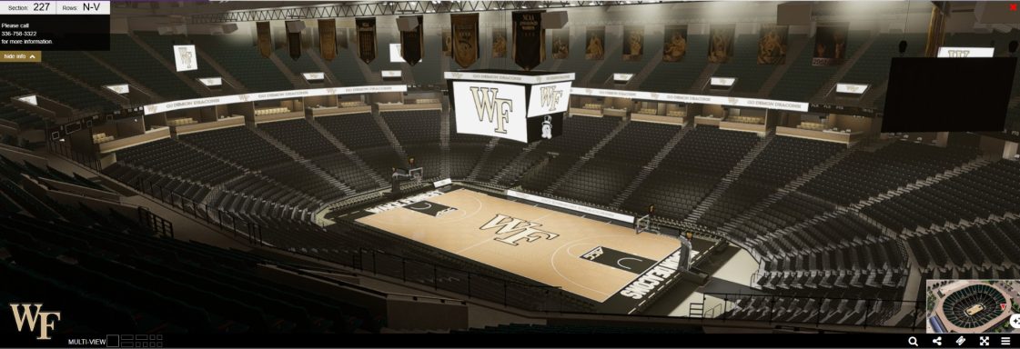 Wake Forest University BKB Seats3D - 360 3D Pano